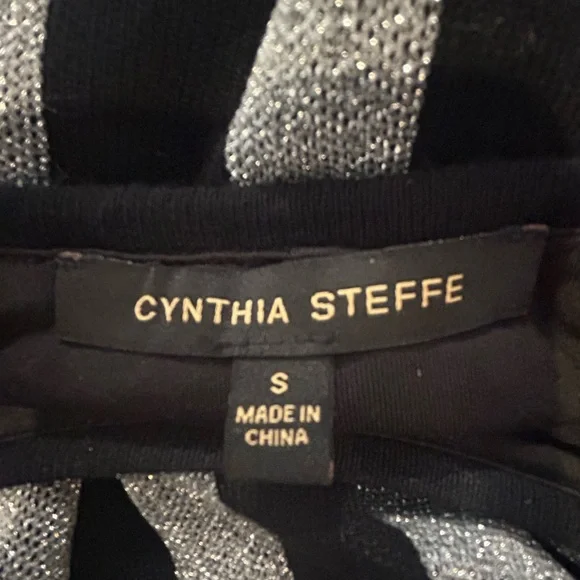 Cynthia Steffe Dress in Black and Silver, Size S - Picture 6 of 8